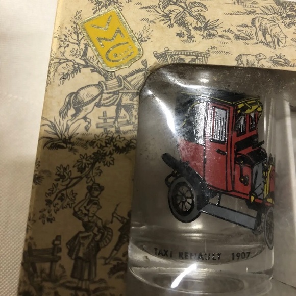 Vintage VMC Reims France Automotive Shot Glasses Cars Dietrich Renault Orig Box - Picture 4 of 10